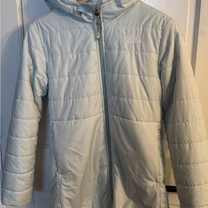 The North Face Kids Mossbud Reversible Puffer Jacket with Hood - Ice Blue